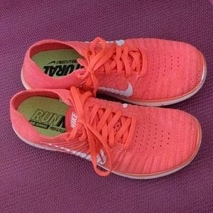 NIKE Hot Pink Neon Flyknit Sneakers